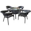 купить Садовая мебель Hydro S Круглый стол и стулья Hola Nobil, комплект, 4 персоны, черный в Кишинёве 