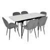 купить Комплект стол и стулья Evelin di Costacurta стол DT-531R B + 6 стульев YTC-064B Blu-14 (Dark grey) в Кишинёве 
