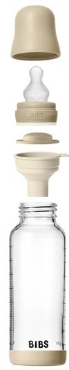 купить Поильник BIBS 50201257 Biberon fosforescent din sticla anticolici, tetina silicon cu flux mediu, 240ml в Кишинёве 