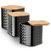 cumpără Container alimentare Tadar Geometric Black 3pcs în Chișinău 