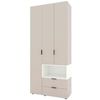 cumpără Dulap Nex Home A002R cu usi batante, 1000x420x2300mm, Cashmere/White Snow în Chișinău 
