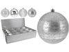 Glob pentru brad 100mm cu ornament argintiu