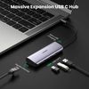 купить USB Hub Ugreen 60718 HUB 5in1 Ultra Slim Type-C to 3xUSB+RJ45+Type-C, Space Grey в Кишинёве 