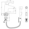 Набор для биде IMPRESE HORAK (смеситель + гигиенический душ с держателем + шланг 1,5м) (ванная комната) 