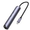 cumpără Adaptor de rețea USB Ugreen 67189 / HUB 5in1 Ultra Slim Type-C to 3xUSB+RJ45+Type-C, Space Grey în Chișinău 