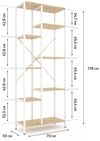 купить Cтеллаж складской Nex Home Raft metalic Loft Cascade 1780x700x300mm, 7 nivele, PAL, White / Oak Artisan в Кишинёве 
