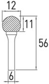 cumpără Set de tubulare, bite, duze Hoegert HT6D590 Фреза круглая D, 12х11 în Chișinău 