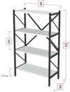 купить Офисный стеллаж Fabulous 4 Shelves Metal (White/Black) в Кишинёве 