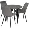 купить Комплект стол и стулья Evelin di Costacurta cтол DT-404-6B + 3 стула YTC-055B Bluvel-14 (Dark grey) в Кишинёве 
