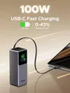 cumpără Acumulator extern USB (Powerbank) Ugreen 55987B, Nexode Flight Approved 20000mAh, 165W, with Retractable USB-C Cable, Grey în Chișinău 