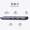 купить USB Hub Ugreen 15495 HUB 5 in 1 USB-C, Grey в Кишинёве 