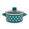 купить Кастрюля Metalac 57050 Cratita emailata Green Dots 22cm, 3.5L, capac din sticla в Кишинёве 