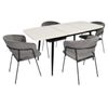купить Комплект стол и стулья Evelin di Costacurta стол DT-532R B + 4 стула YTC-097B UF Blu-14 (Dark grey) в Кишинёве 
