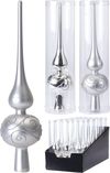 купить Новогодний декор Promstore 32955 Верхушка елочная стеклянная 25сm, серебряная в Кишинёве 