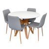 купить Комплект стол и стулья Evelin di Costacurta стол Raffles Round White Bella beech + 4 стула XR-154Wo Light grey3 в Кишинёве 