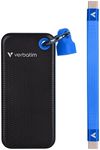 купить Накопители SSD внешние Verbatim M.2 External SSD 256GB Verbatim Pocket USB 3.2 Gen 2, Black/Blue (VER_32416) в Кишинёве 