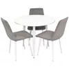 купить Комплект стол и стулья Evelin di Costacurta стол DT-404-5 + 3 стула XR-154Wh Light Grey52 (velur) (3550) в Кишинёве 