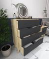 купить Комод Trendy Flora-Sapphire Oak, Anthracite, 78x95x45cm (GTR008149) в Кишинёве 