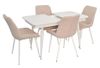 купить Комплект стол и стулья Evelin di Costacurta стол DT-432-1R Wh + 4 стула YTC-055Wh Light beige в Кишинёве 