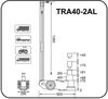 купить Домкрат Torin TRA40-2AL, пневмогидравлический, 40/20т. (170-422мм.) в Кишинёве 
