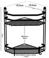 cumpără Raft de baie Teknotel ES075n 2 niveluri coltar negru metal 20x27x30 cm în Chișinău 