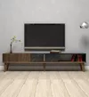 cumpără Comodă TV Trendy Milano, Nuc, Negru 180x40x35cm în Chișinău 