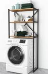 купить Этажерка Bofigo Для стиральной машины, металлический каркас, 66x34x160 см, Дуб (13-03-02) в Кишинёве 