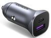 купить Зарядное устройство для автомобиля Ugreen 40858 1USB-A+Type-C Aluminum 3A 30W, Grey в Кишинёве 