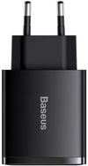 купить Зарядное устройство сетевое Baseus CCXJ-E01 2*USB-A+1*Type-C, Compact Series, Black в Кишинёве 