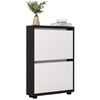 cumpără Raft pentru încălțăminte Mobildor-Lux Leo Slim 100x16x86H cm Anthracite/White în Chișinău 