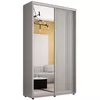 купить Шкаф Mobildor-Lux Compact uși glisante Oglindă + PAL cu ornament linii (130x45x230H cm) Grey в Кишинёве 