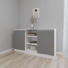 cumpără Comodă Smartex (16254) Т5 140cm Alb+Grafit în Chișinău 