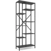купить Cтеллаж складской Nex Home Raft metalic Loft Cascade 1780x700x300mm, 7 nivele, PAL, Anthracite/Anthracite в Кишинёве 