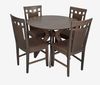 купить Комплект стол и стулья Evelin di Costacurta стол Raffles Round Antique Grey + 4 стула Deepa R Antique Grey/Ekea12 Dark Brown в Кишинёве 
