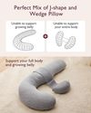 купить Подушка для мам Momcozy PP006-GR00NB-C Perna pentru maternitate in forma F Air Layer Grey в Кишинёве 