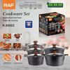 cumpără Set veselă Raf R.80003, Set Pans With Lids 5pcs Set, Black în Chișinău 