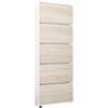 купить Полка для обуви Mobildor-Lux Leo Slim 60x16x203H cm White/Sonoma в Кишинёве 