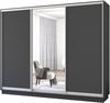 купить Шкаф Mobildor-Lux Раздвижные двери Fox из зеркала и ДСП (330x60x220В см) Антрацит в Кишинёве 