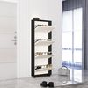 купить Полка для обуви Mobildor-Lux Leo Slim 70x16x164H cm Anthracite/Sonoma в Кишинёве 