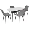 купить Комплект стол и стулья Evelin di Costacurta cтол DT-533R B + 4 стула YTC-080B Bluvel-14 (Dark grey) в Кишинёве 