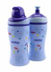 cumpără Cană cu pai Nuby NV04017BLUE набор 2шт 360ml Pop-up cup(18m+) + Flip-it(12m+) Blue în Chișinău 