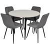 купить Комплект стол и стулья Evelin di Costacurta cтол DT-402-3B + 4 стула YTC-080B Bluvel-14 (Dark grey) в Кишинёве 