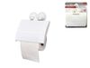 Держатель для бумаги WC с крышкой на присосках Evideco 15.2X16X3.8cm, белый