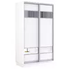 купить Шкаф Mobildor-Lux Fox uși glisante din PAL cu elemente din oglindă (110x60x210H cm) Alb в Кишинёве 