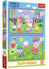 купить Головоломка Trefl 34435 Puzzles 2x24 Peppa on the playground, Peppa Pig в Кишинёве 