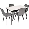 купить Комплект стол и стулья Evelin di Costacurta cтол DT-531R B + 4 стула YTC-080B Bluvel-14 (Dark grey) в Кишинёве 