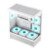 Case ATX GAMEMAX Vista AW, w/o PSU, 0.6mm, 6x120mm ARGB fans, Dual TG, USB3.0, Type-C, White 