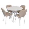купить Комплект стол и стулья Evelin di Costacurta стол Raffles Round White + 4 стула YTC-064Wh Bjorn-24 Light beige в Кишинёве 
