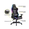 купить Игровое кресло Lumi Gaming Chair CH06-30 with Headrest & Lumbar Support & RGB Lights, Black, PVC Leather, 2D Armrest, Steel Frame, 350mm Nylon Plastic Base, Nylon Caster, 80mm Class 4 Gas Lift, Weight Capacity 150 Kg XMAS в Кишинёве 