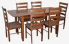 купить Комплект стол и стулья Evelin di Costacurta стол HV-27V Burnish Oak + 6 стульев GLORIA Burnish Oak/Ekea12 Dark Brown в Кишинёве 